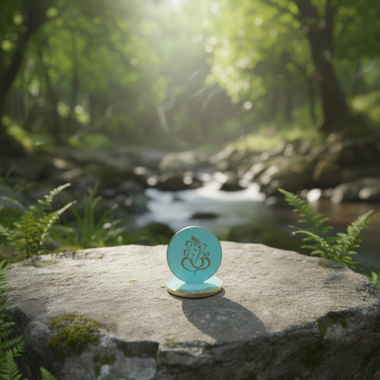 Handmade Resin Lord Ganesha Idol | Pastel Decor Showpiece | Spiritual Gift