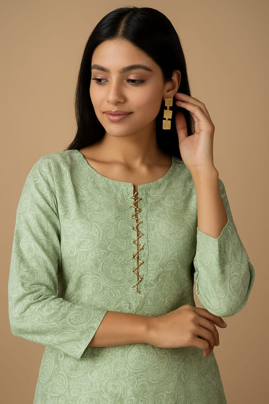 Pastel Paisley Print Kurti