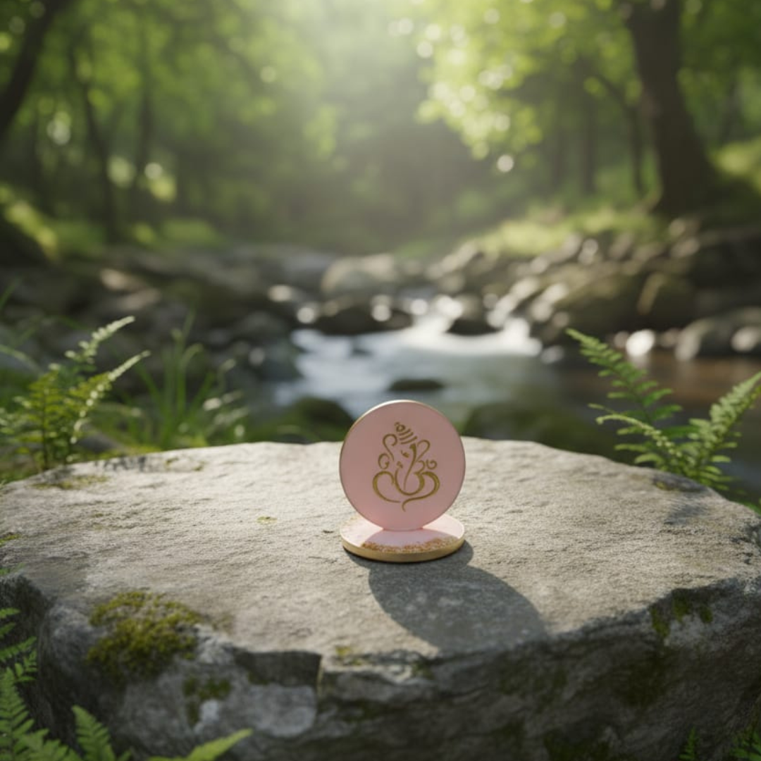 Handmade Resin Lord Ganesha Idol | Pastel Decor Showpiece | Spiritual Gift