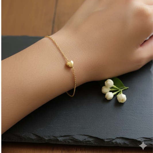 Elegant Gold Heart Bracelet for Women & Girls | Stylish Chain Bracelet | Daily Wear & Gift Bracelet