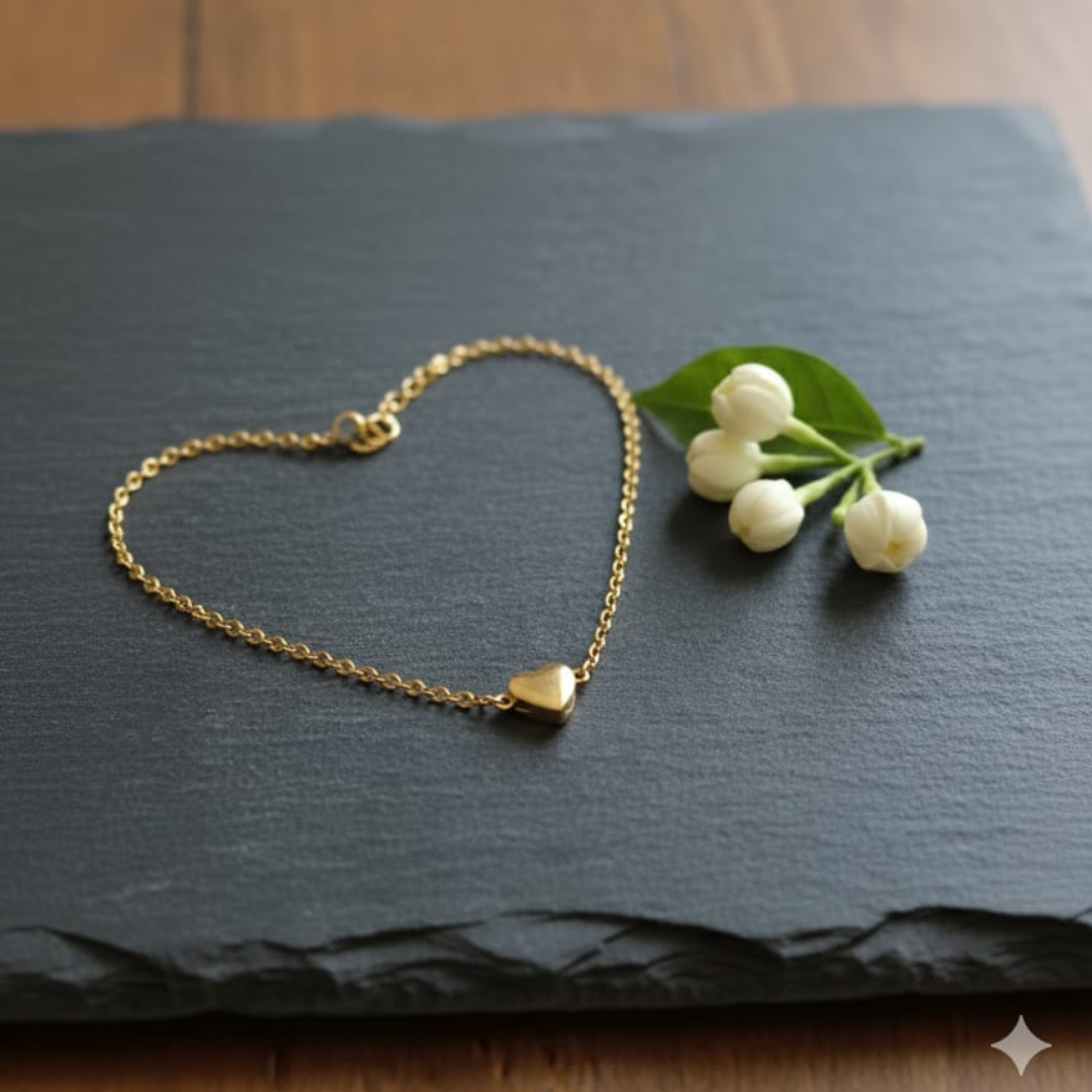 Elegant Gold Heart Bracelet for Women & Girls | Stylish Chain Bracelet | Daily Wear & Gift Bracelet