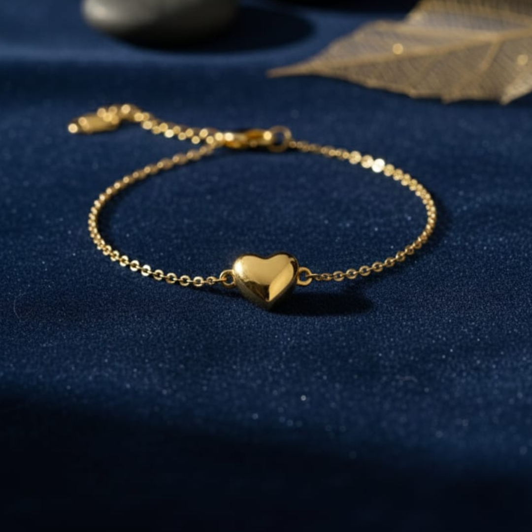 Elegant Gold Heart Bracelet for Women & Girls | Stylish Chain Bracelet | Daily Wear & Gift Bracelet
