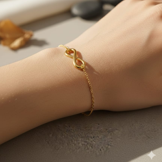 Elegant Gold Infinity Bracelet for Women & Girls | Symbol of Endless Love | Adjustable Chain Bracelet | Daily Wear Jewellery
