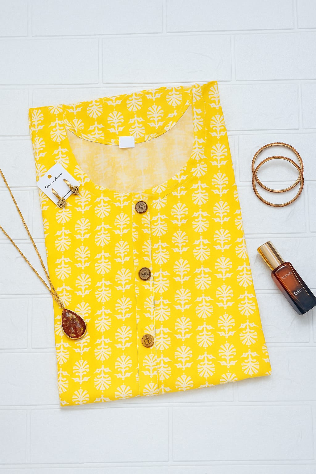 Yellow Cotton Kurti | Lightweight Summer Ethnic Wear