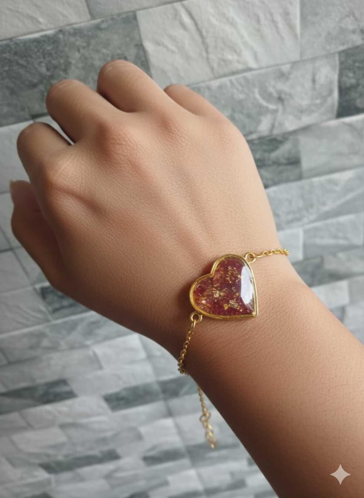 Resin Heart Bracelet